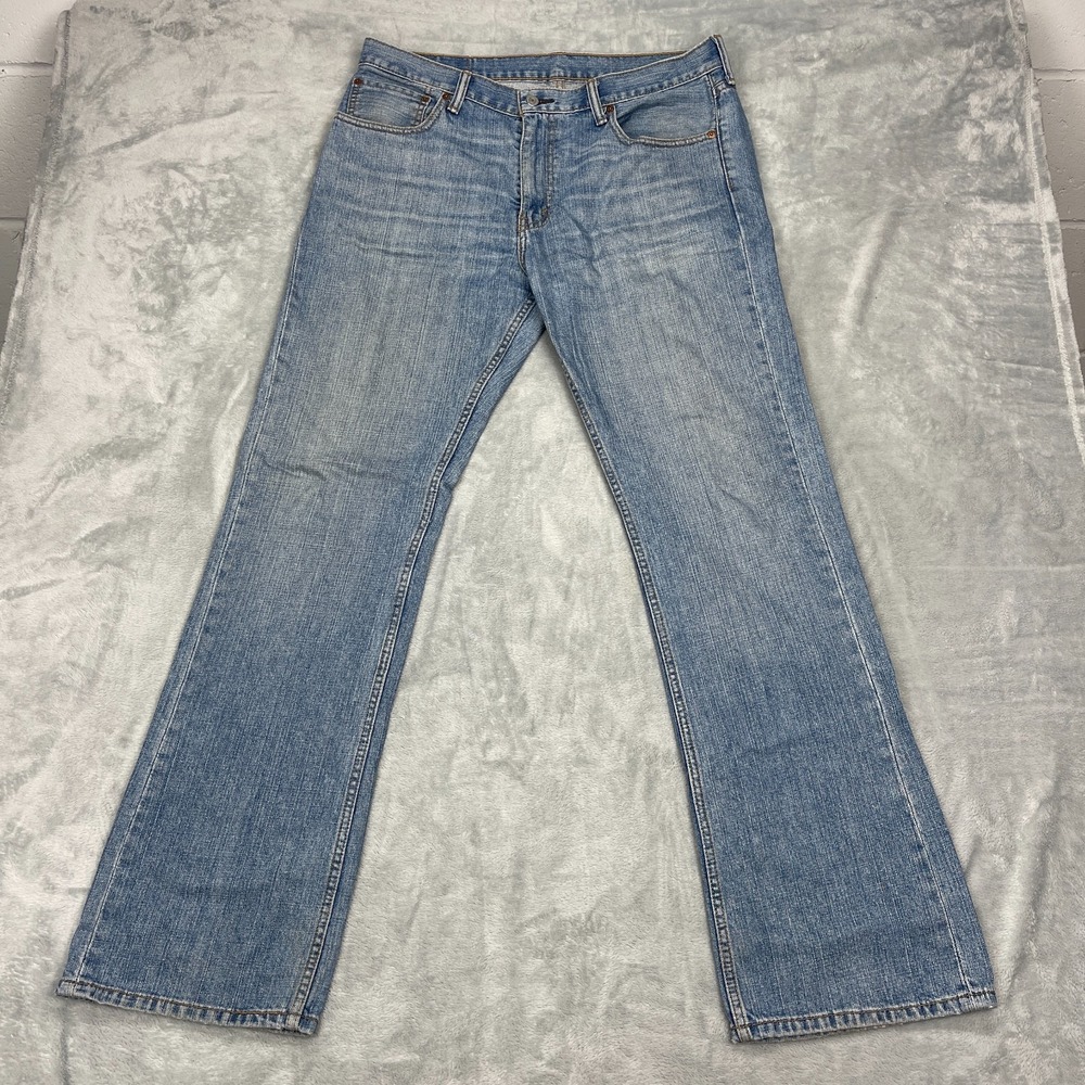 Levi's Jeans Mens 36x34 Blue Denim Faded 527 Slim Boot Cut Mid Rise Streetwear